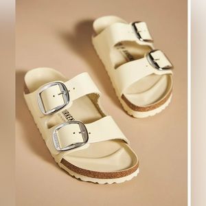 Birkenstock Arizona Big Buckle Slide Sandal- High Shine Butter